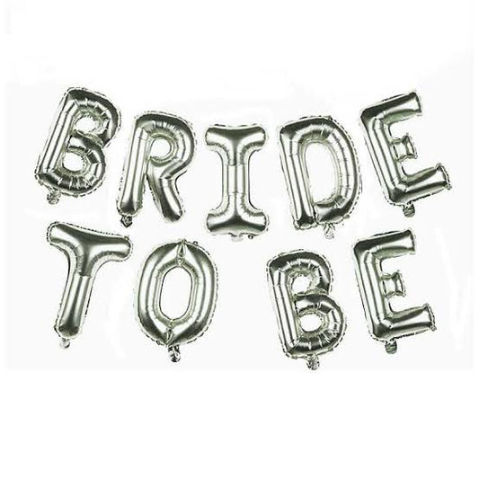 Bride To Be Foil Balloons Silver Golden Color