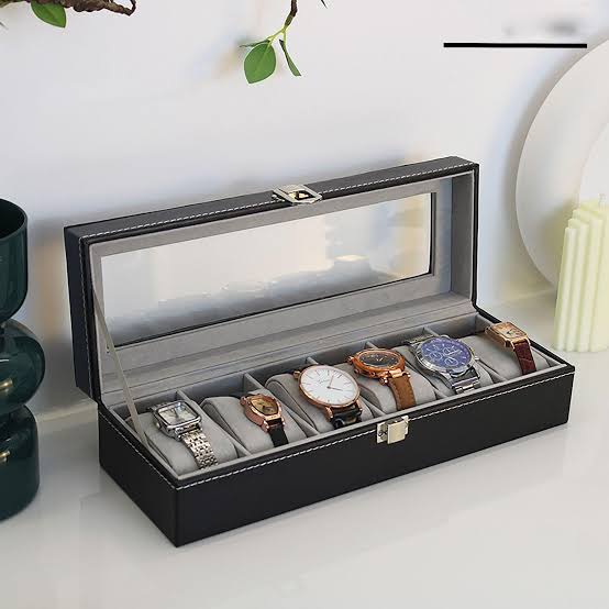 PU Leather Watch Storage Box – Luxury Organizer Case with 6 & 10 Grid Options | Display & Storage for Watches