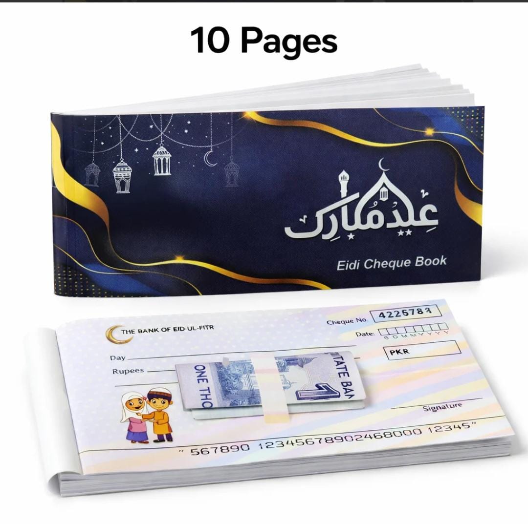 Eidi Cheque Book, 10 cheque's per book