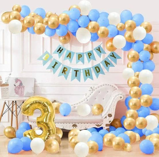 Happy birthday Blue Golden Balloons Deal