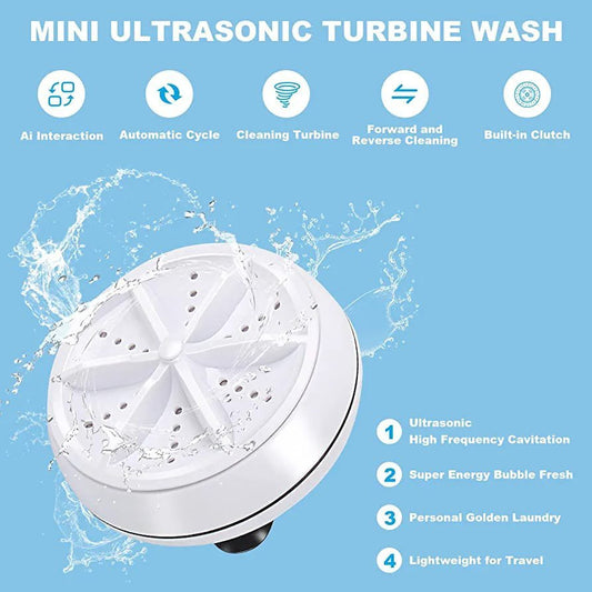 Mini Portable Ultrasonic Turbine Washing Machine
