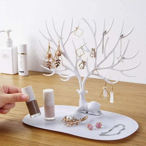Multipurpose Deer Tree Holder, Deer Head Jewelry Display Stand, Deer Shape Tree Jewellery Organizer Stand, Jewellery Organizer Plastic Key Holder
