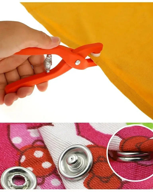 Hand Pressure Pliers For Prong Snap Button with 25 buttons included