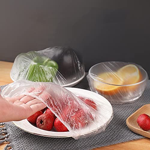 100 pcs Disposable Food Cover Plastic Wrap Elastic Food Lids