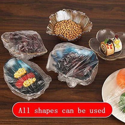 100 pcs Disposable Food Cover Plastic Wrap Elastic Food Lids