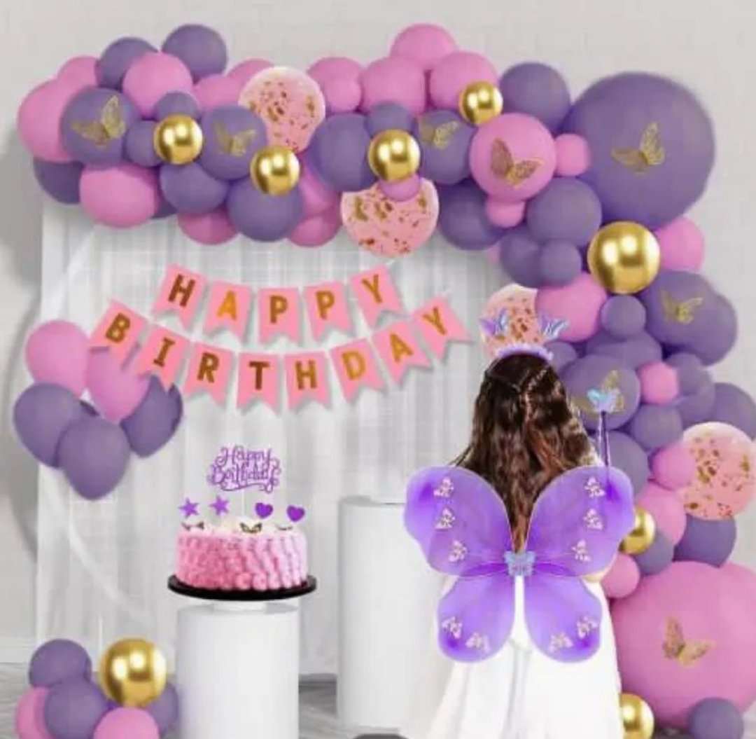 Butterfly Theme Birthday Balloons Decoration