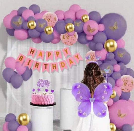 Butterfly Theme Birthday Balloons Decoration