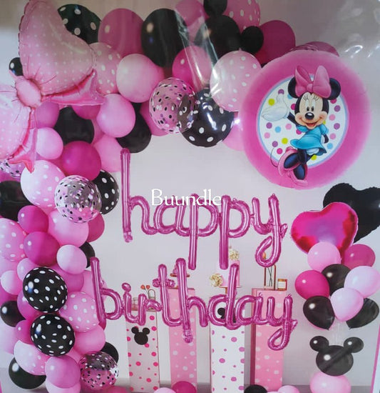 Happy birthday Minnie mouse Balloons theme