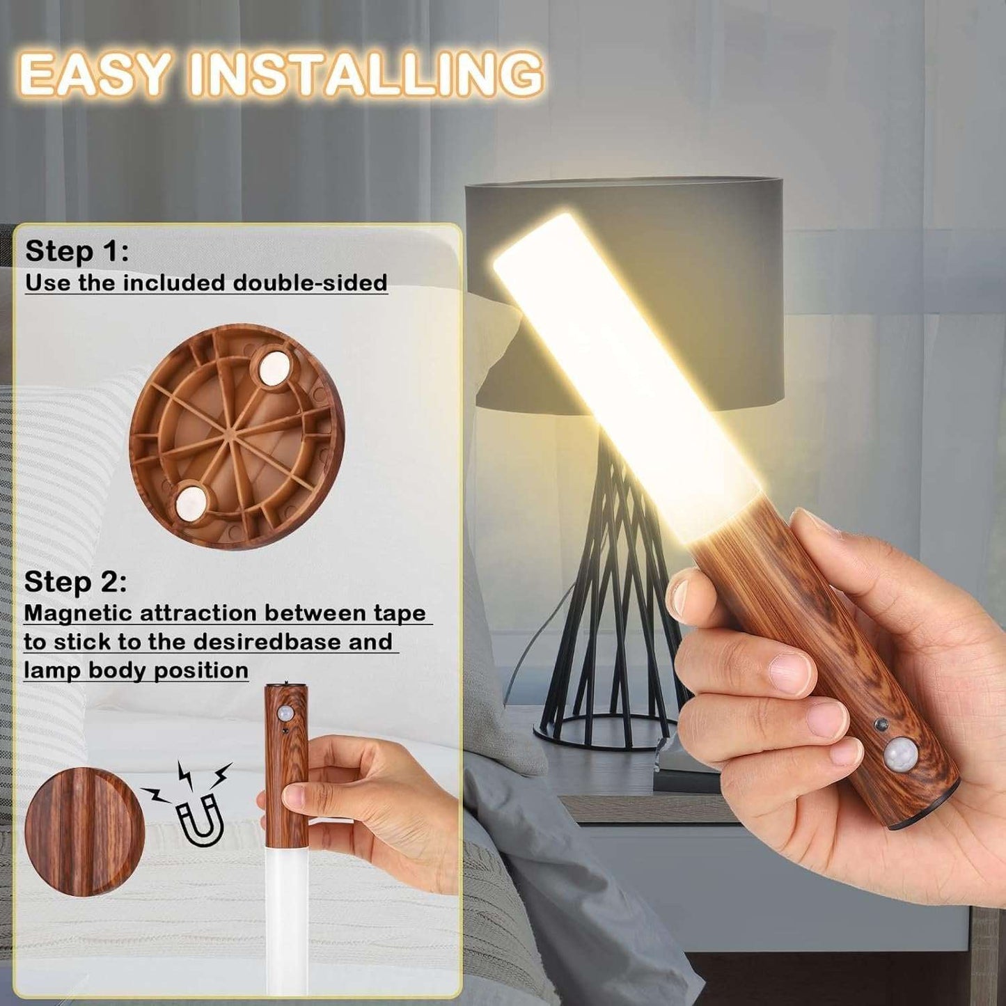 Led Induction Motion detect Sensor Light Rechargeable