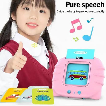 Audible Baby Reading Machine for kids early learning English Cognitive Flash cards Toys Montessori Toddlers Gifts 2-4years