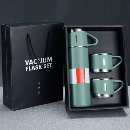 Vaccum Flask with 3 cups and gift bag