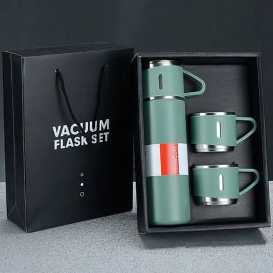 Vaccum Flask with 3 cups and gift bag