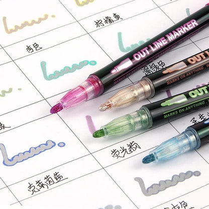 12 Colors Outline Art Markers