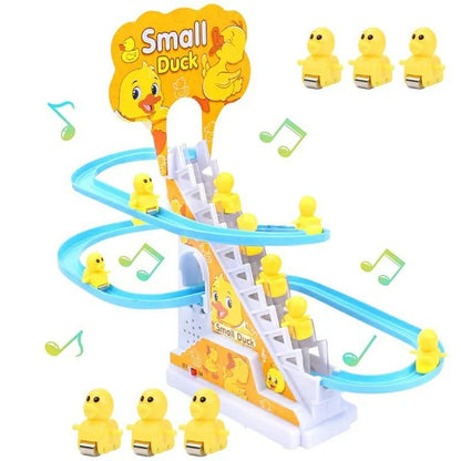 Little Penguin Climbing Stairs Music Luminous Slide Electric Track Children’s Toy