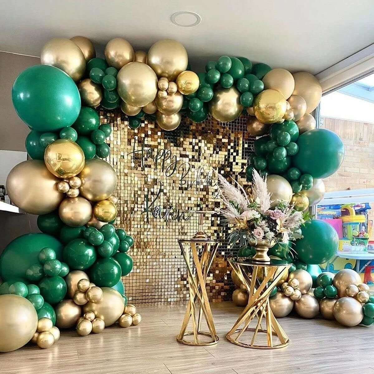 Green and Golden Balloons Decor Kit