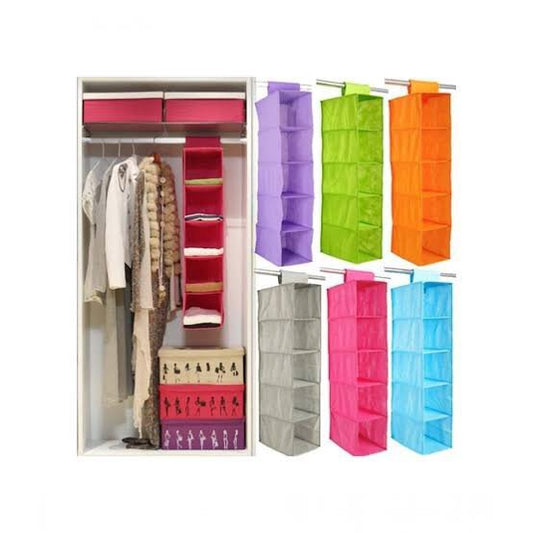 Hanging Storage Bag Wardrobe Cloth Organizer 5Layers Foldable
