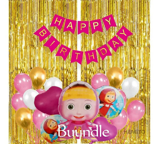 Masha and the bear birthday balloons decoration