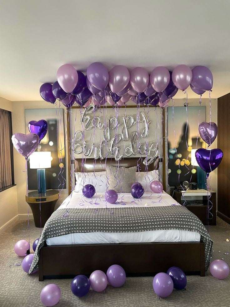 Purple Happy birthday balloons decoration
