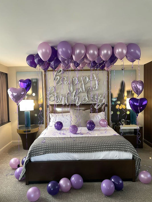 Purple Happy birthday balloons decoration