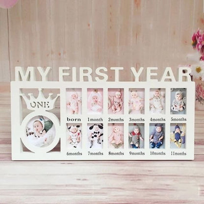My First Year Crown White Photo Frame