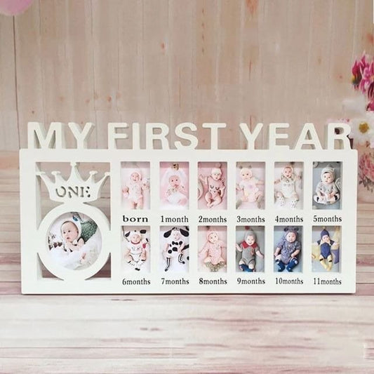 My First Year Crown White Photo Frame