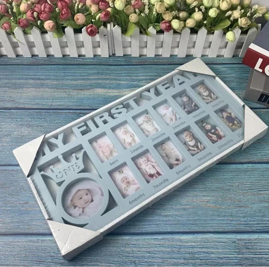 My First Year Crown Blue Photo Frame