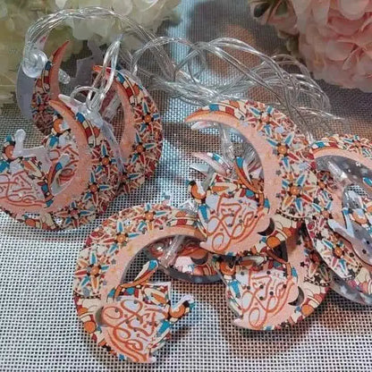 Ramadan Led Light - Moon & Mosque Shaped Multi Print