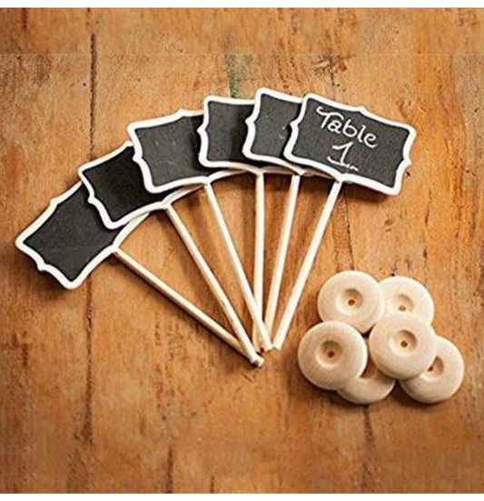 Pack Of 6 Mini Rectangle Chalkboard Blackboard with Stand for Message Board Signs
