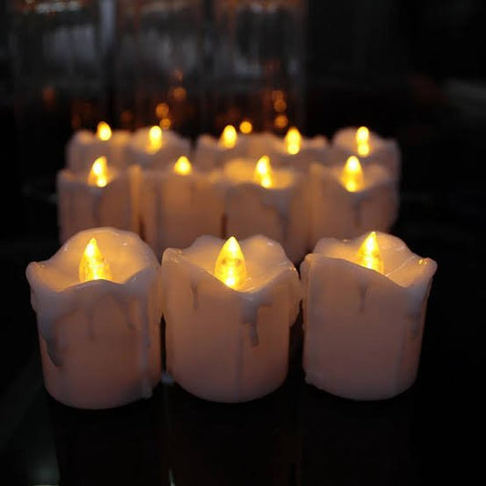 Pack Of 12 "LED" white Melting Candles