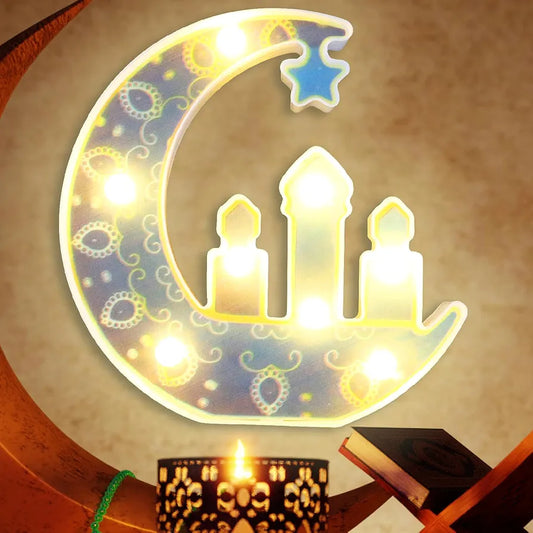 Ramadan Decor Ornament Moon LED Hanging Light for Ramzan Mubarak/EID Mubarak Decoration for Home