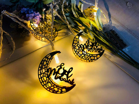 Metal Eid Mubarak Decoration Fairy Light