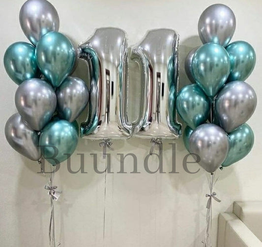 Green and Silver Balloons Decoration Deal