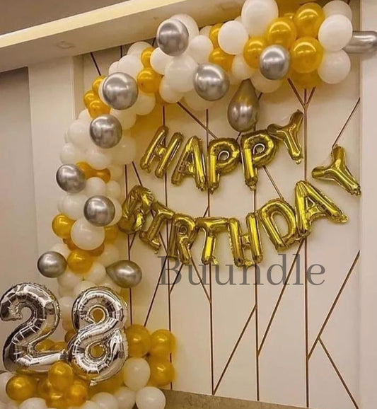 Silver Golden Balloons Birthday Deal