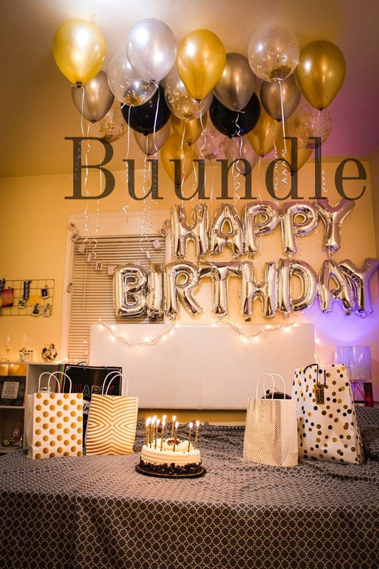 Happy birthday package with Fairylight and Balloons