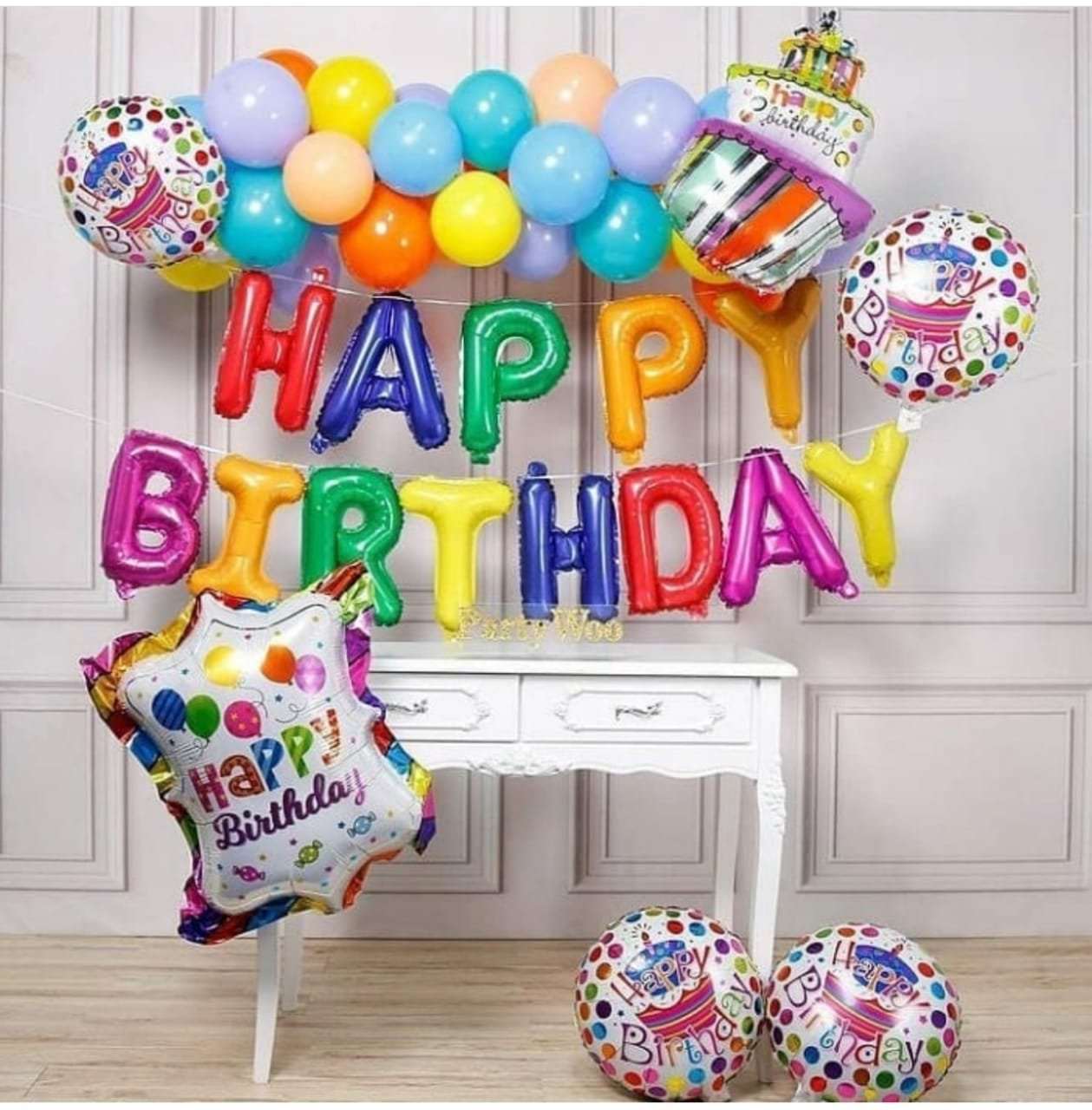 Happy Birthday Foil Balloon Cake Deal