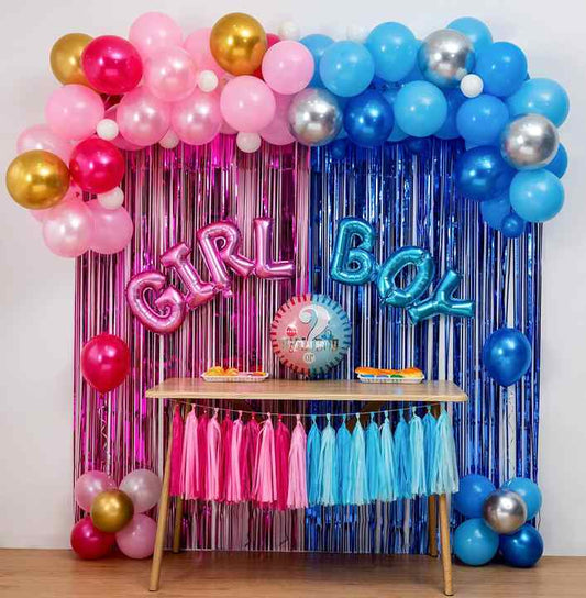 Gender Reveal Party Balloons for Boy & Girl decoration