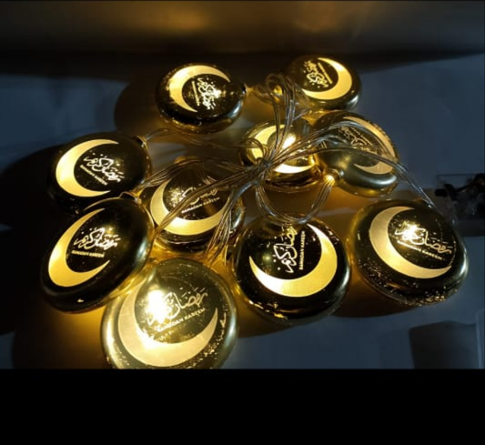 Round Ramzan Kareem Printed Led String Light