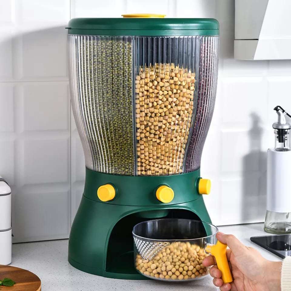 20KG Multifunctional Rotating Food Storage Box With Lid Moisture Insect Proof Grain Organizer