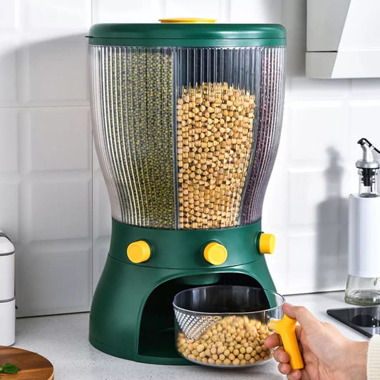 20KG Multifunctional Rotating Food Storage Box With Lid Moisture Insect Proof Grain Organizer