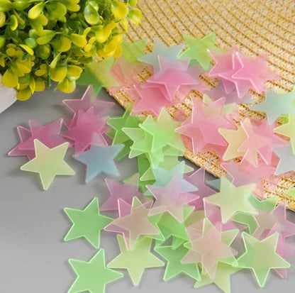 Pack of 200 - 3D Luminous Glowing Stars
