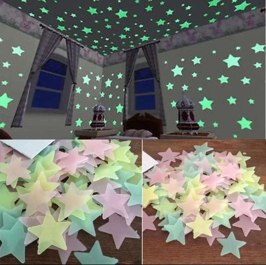 Pack of 200 - 3D Luminous Glowing Stars