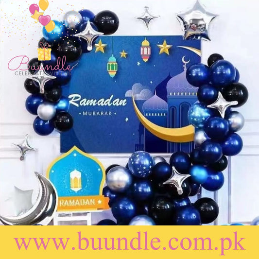 Ramadan Mubarak Blue Color Theme Set for Ramadan Decoration and Celebration