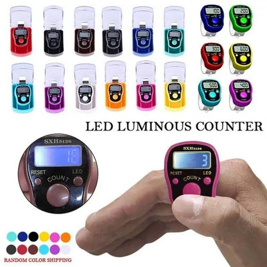 Finger Counter LCD Electronic Digital Tally Counter For Sewing Knitting with led light