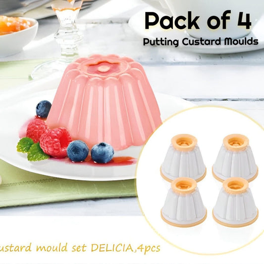 Pack of 4 Custards/Jelly Putting Moulds with Box Packing