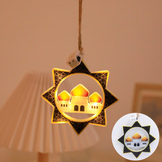 Ramadan/ EID Mubarak LED Light 'Round Shape Mosque' Hanging Lamp Ornaments Decoration Supplies