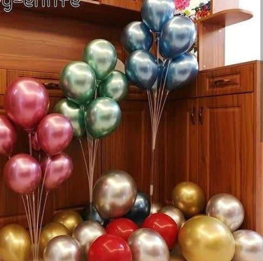 Pack of 10pcs Multicolor Chrome Metallic Balloons