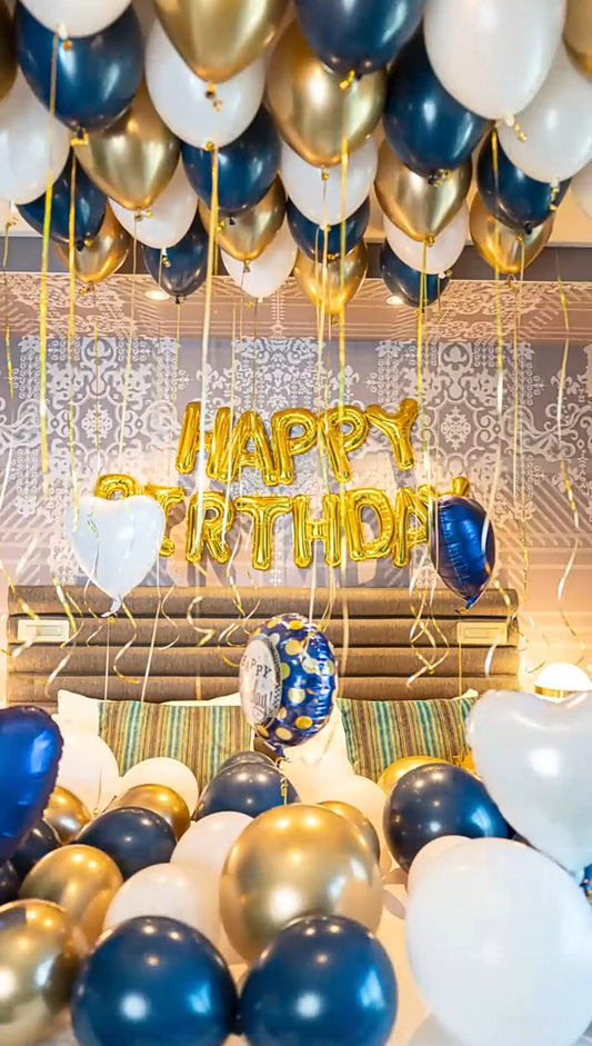 Blue birthday Metallic Balloons