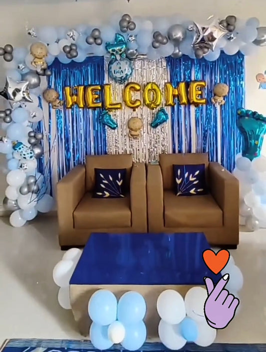 Welcome Blue Baby Decoration Balloons Deal