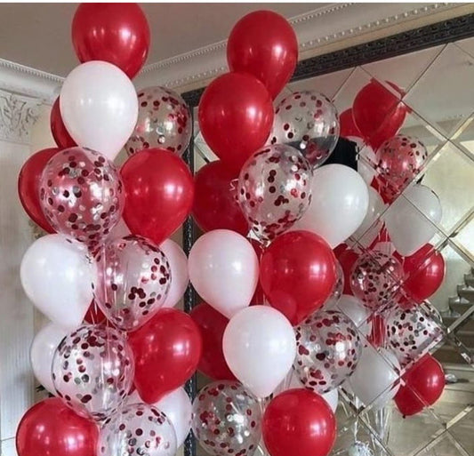 Red & White Celebration 30 Balloons Deal