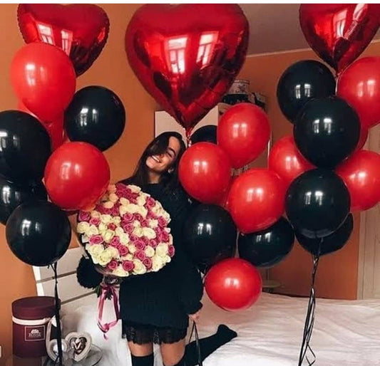 Special Black And Red Balloons Decoration Package